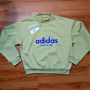 ADIDAS X FEAR OF GOD Oversized Innersect Crew SWEATSHIRT Men's Sz S Autumn Green